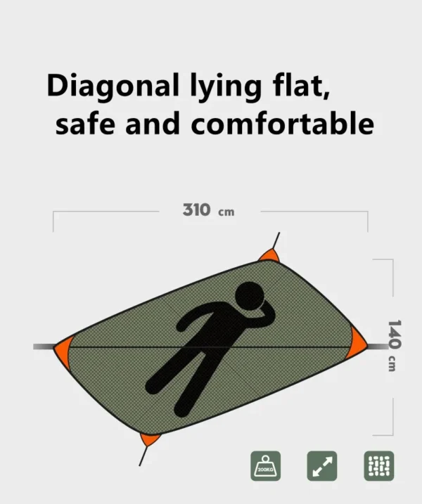 Portable Outdoor Anti-Rollover Mosquito Net Hammock - Image 4
