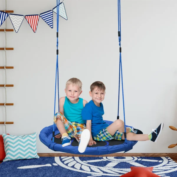 HOMCOM Round Kids Swing – 100cm Outdoor Play Seat - Image 6