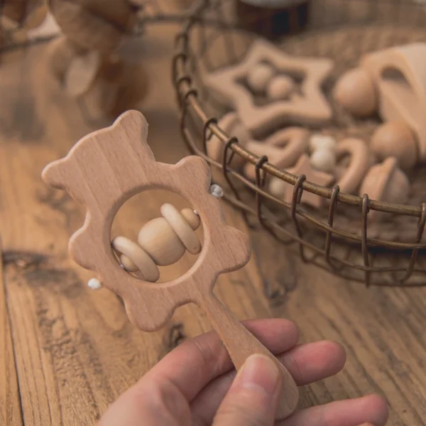 Wooden Baby Rattles Set – Montessori Musical Teether Toy - Image 5