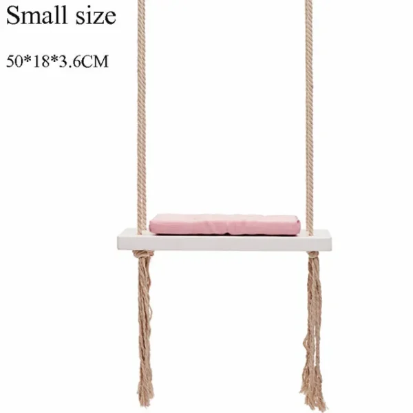 Child Swing Chair – Solid Wood Hanging Seat with Cushion - Image 10
