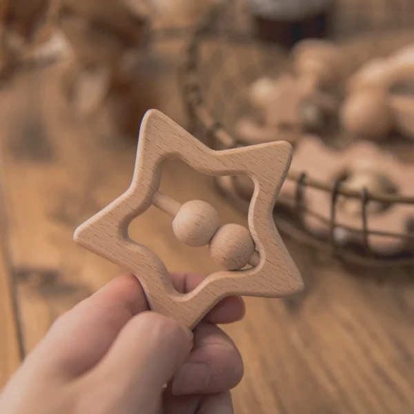 Wooden Baby Rattles Set – Montessori Musical Teether Toy - Image 22