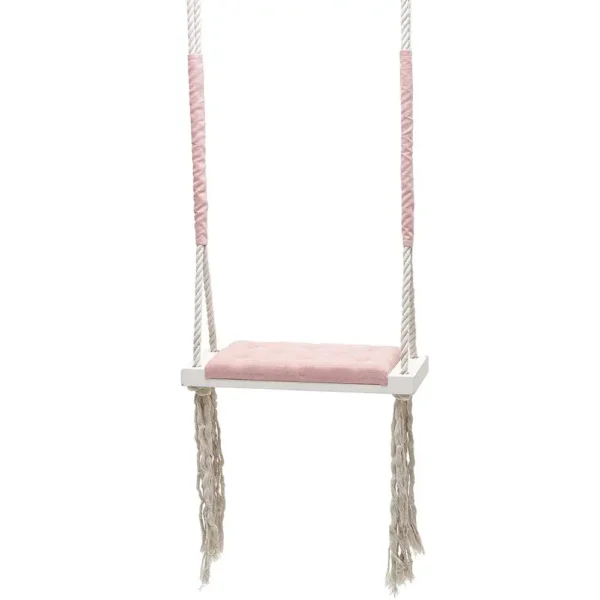 Child Swing Chair – Solid Wood Hanging Seat with Cushion - Image 5