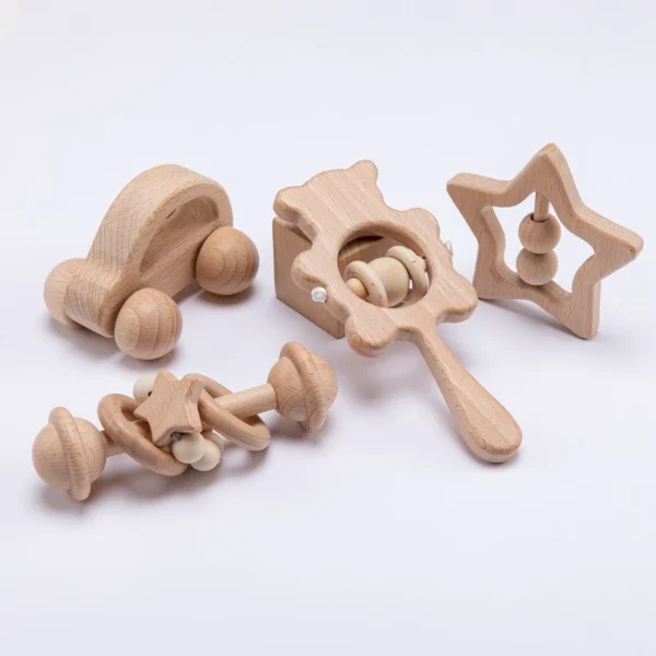 Wooden Baby Rattles Set – Montessori Musical Teether Toy - Image 28