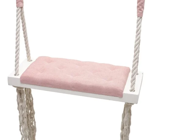 Child Swing Chair – Solid Wood Hanging Seat with Cushion - Image 12
