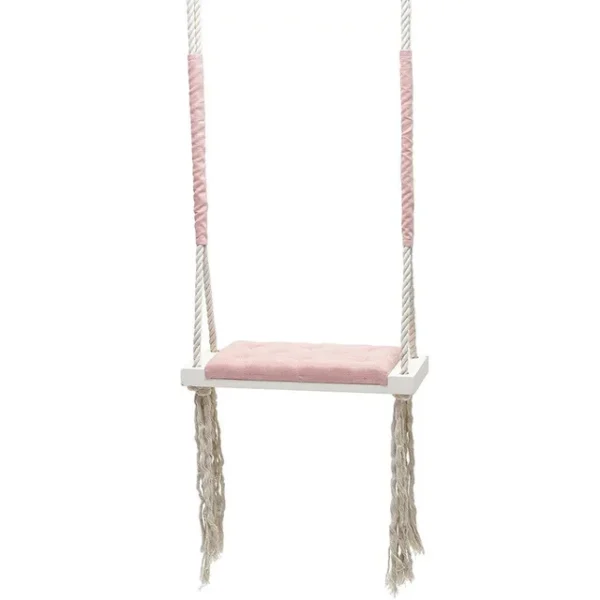 Child Swing Chair – Solid Wood Hanging Seat with Cushion - Image 11
