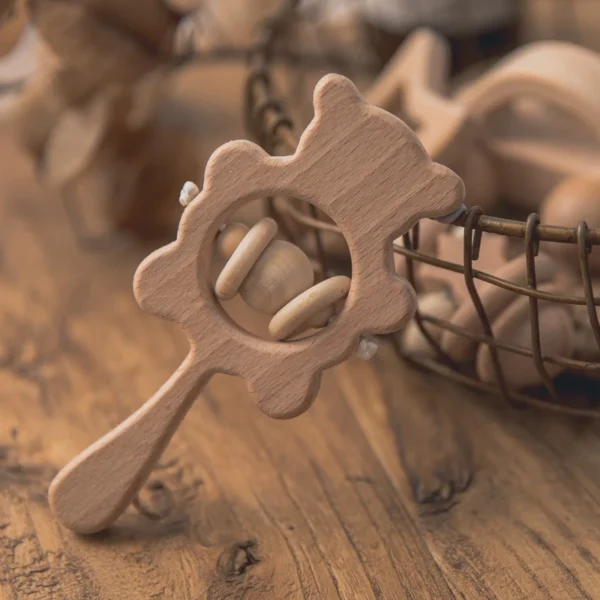Wooden Baby Rattles Set – Montessori Musical Teether Toy - Image 21