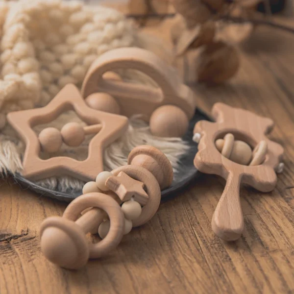 Wooden Baby Rattles Set – Montessori Musical Teether Toy - Image 25
