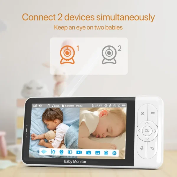 Tuya Smart 5" WiFi Baby Monitor with 1080P HD Camera - Image 28