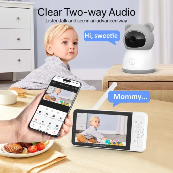 Tuya Smart 5" WiFi Baby Monitor with 1080P HD Camera - Image 20