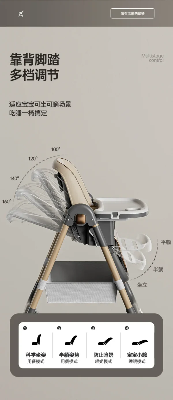 Multifunctional Baby Highchair – Foldable Children's Dining Seat - Image 21
