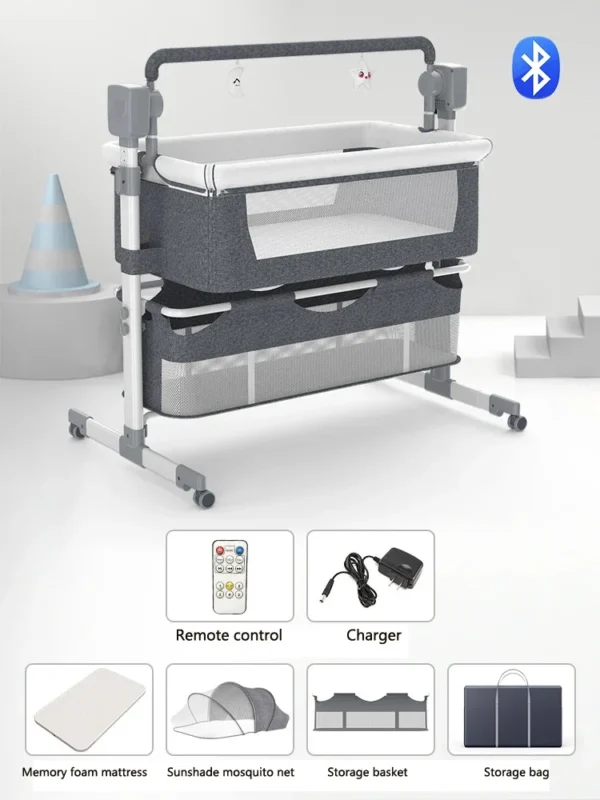 Baby Cradle Electric Swing – Safe Newborn Sleep Bed with Net - Image 13