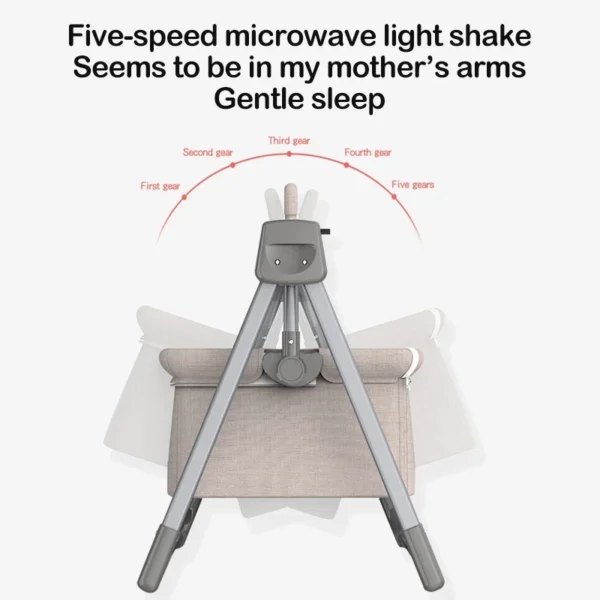 Electric Baby Crib with Bluetooth & Mosquito Cover - Image 6