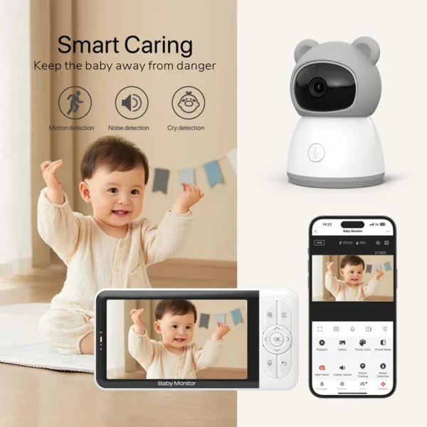 Tuya Smart 5" WiFi Baby Monitor with 1080P HD Camera - Image 5