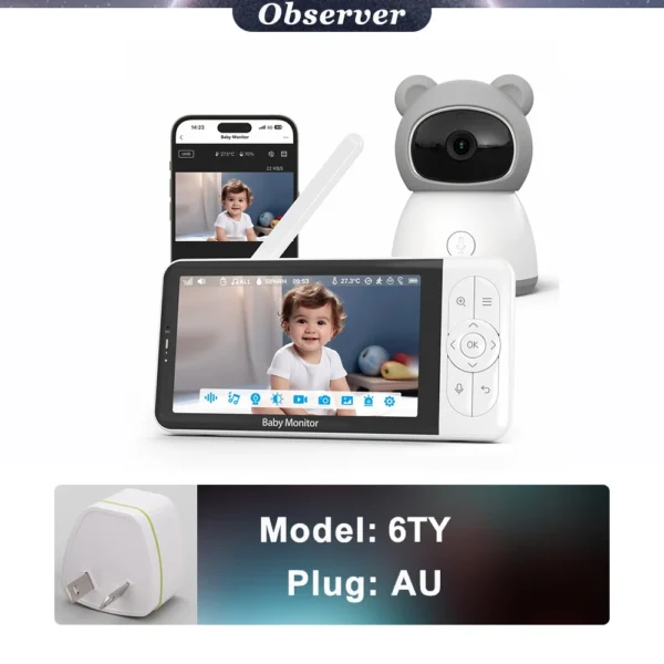 Tuya Smart 5" WiFi Baby Monitor with 1080P HD Camera - Image 10