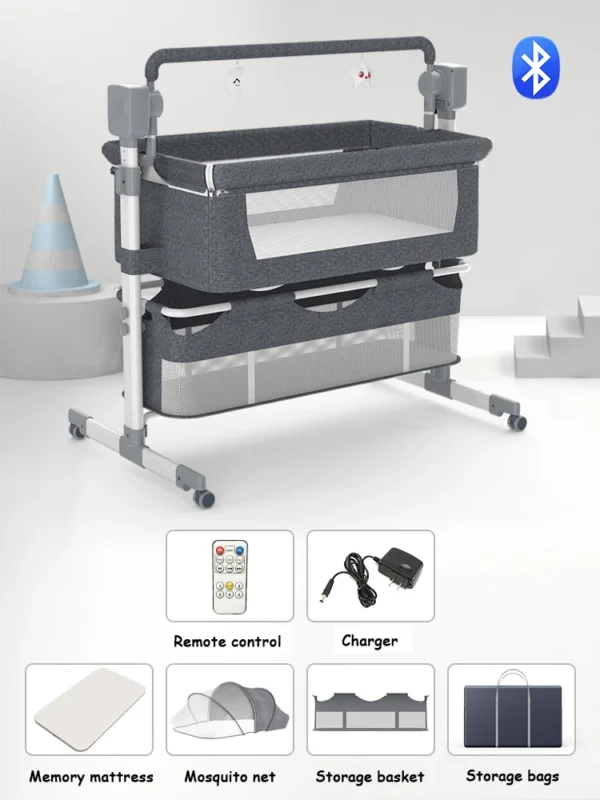 Baby Cradle Electric Swing – Safe Newborn Sleep Bed with Net - Image 3