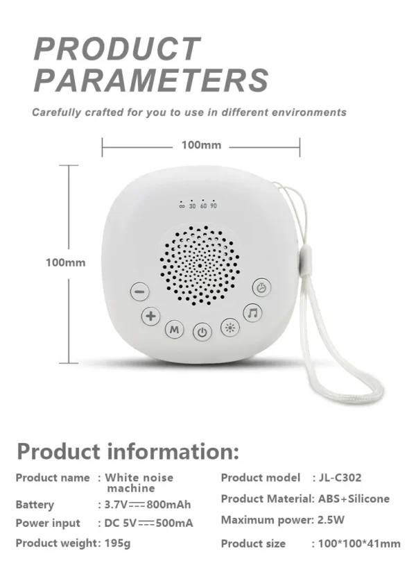 Portable Baby Sleep Machine – 20 White Noise Sounds - Image 10