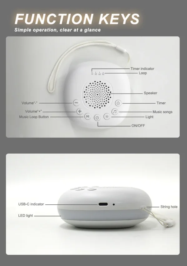 Portable Baby Sleep Machine – 20 White Noise Sounds - Image 9