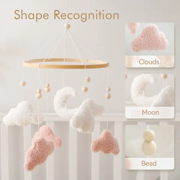Baby Crib Mobile Rattle Toy – Soft Felt Pink Bear & Whale - Image 59