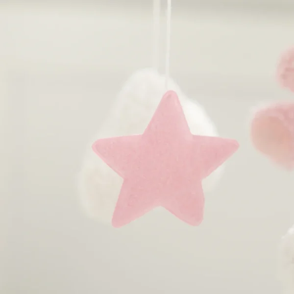 Baby Crib Mobile Rattle Toy – Soft Felt Pink Bear & Whale - Image 33