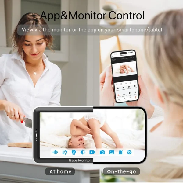 Tuya Smart 5" WiFi Baby Monitor with 1080P HD Camera - Image 4