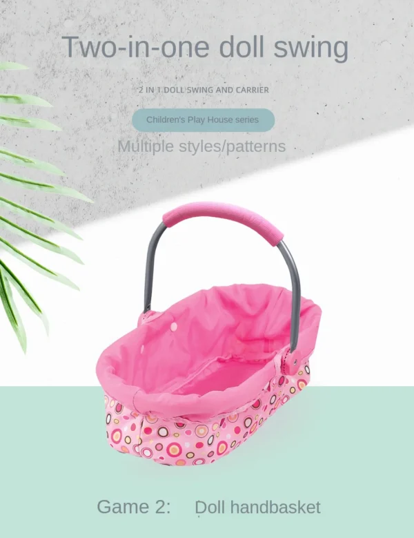 Simulation Baby Doll Swing – 2-in-1 Cradle Toy Set - Image 8
