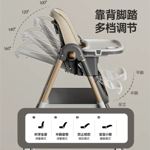 Multifunctional Baby Highchair – Foldable Children's Dining Seat - Image 5