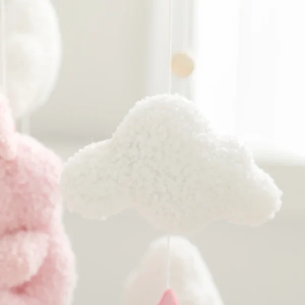 Baby Crib Mobile Rattle Toy – Soft Felt Pink Bear & Whale - Image 32