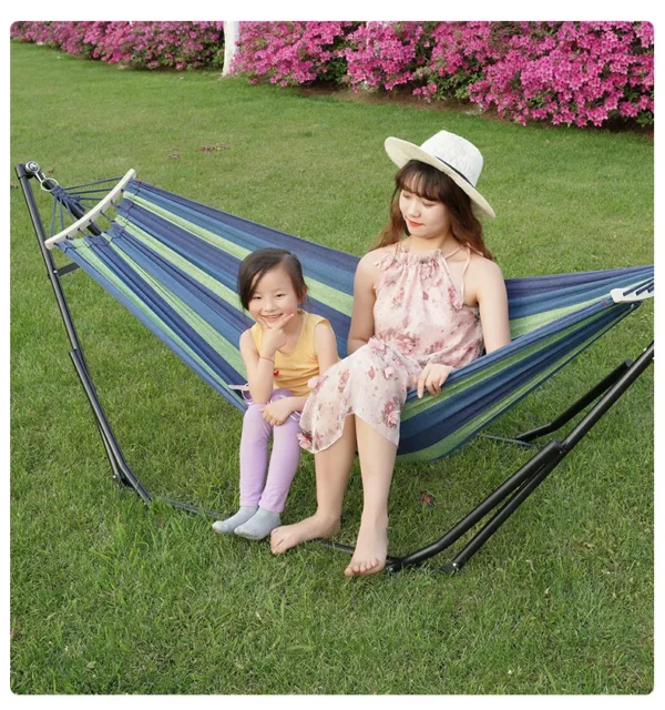 Outdoor Canvas Swing with Stand – Foldable Hammock Chair - Image 28