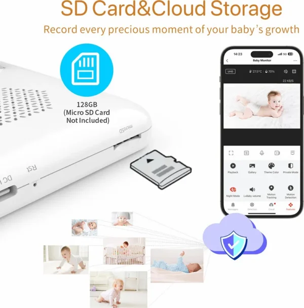 Tuya Smart 5" WiFi Baby Monitor with 1080P HD Camera - Image 6