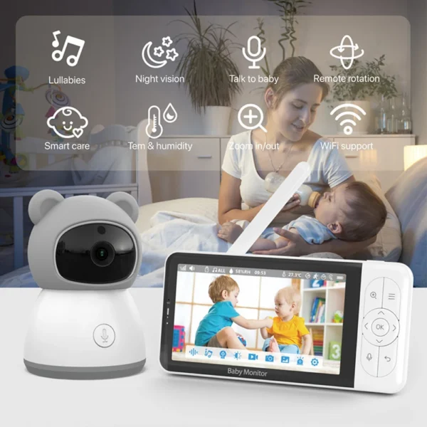 Tuya Smart 5" WiFi Baby Monitor with 1080P HD Camera - Image 7