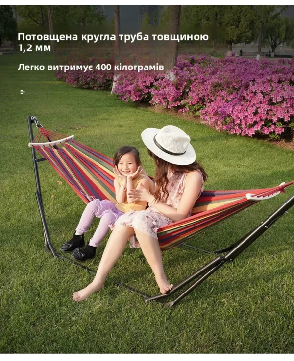 Outdoor Canvas Swing with Stand – Foldable Hammock Chair - Image 16