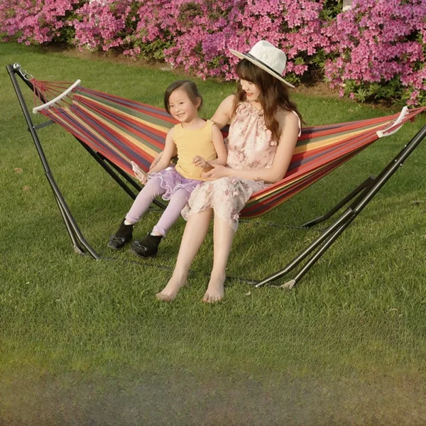 Outdoor Canvas Swing with Stand – Foldable Hammock Chair - Image 8