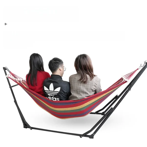 Outdoor Canvas Swing with Stand – Foldable Hammock Chair - Image 5