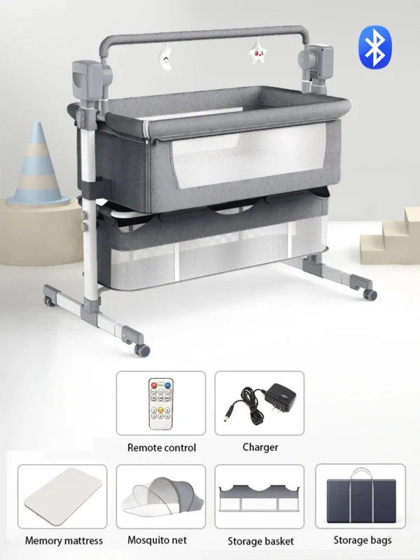 Baby Cradle Electric Swing – Safe Newborn Sleep Bed with Net - Image 9