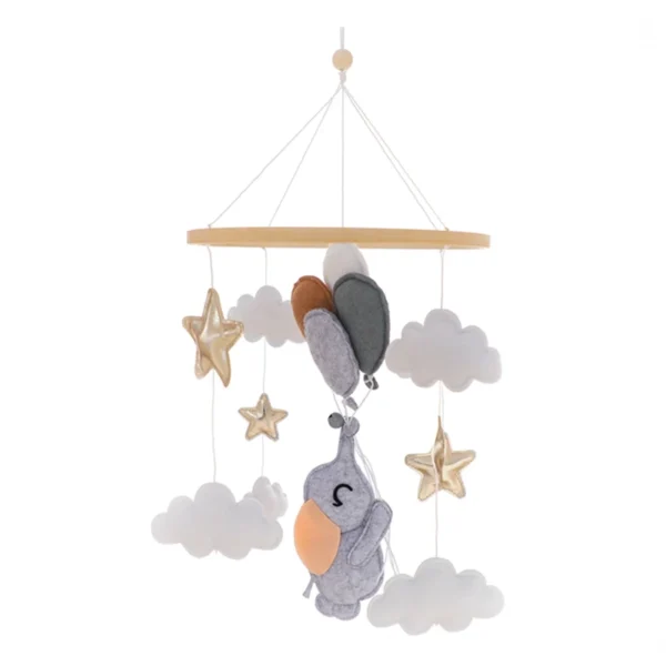 Baby Crib Mobile Rattle Toy – Soft Felt Pink Bear & Whale - Image 16