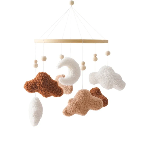 Baby Crib Mobile Rattle Toy – Soft Felt Pink Bear & Whale - Image 9