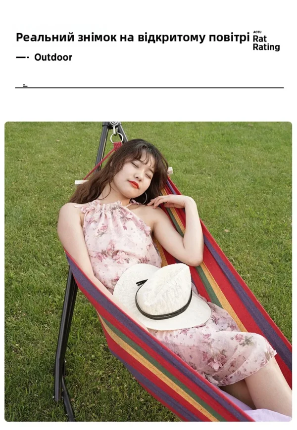 Outdoor Canvas Swing with Stand – Foldable Hammock Chair - Image 24