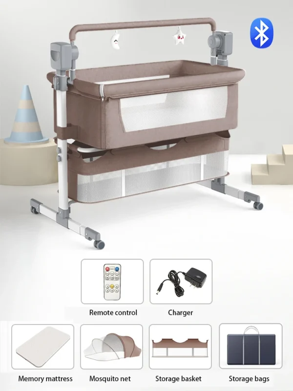 Baby Cradle Electric Swing – Safe Newborn Sleep Bed with Net - Image 11