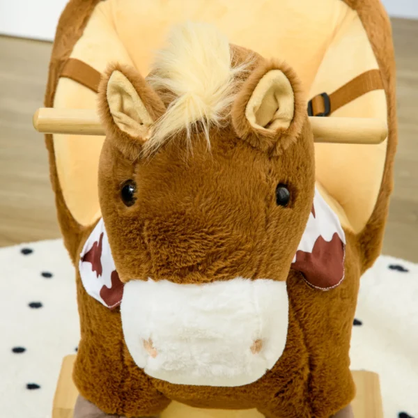HOMCOM Kids Rocking Horse – Plush Ride-On with Safety Harness - Image 5