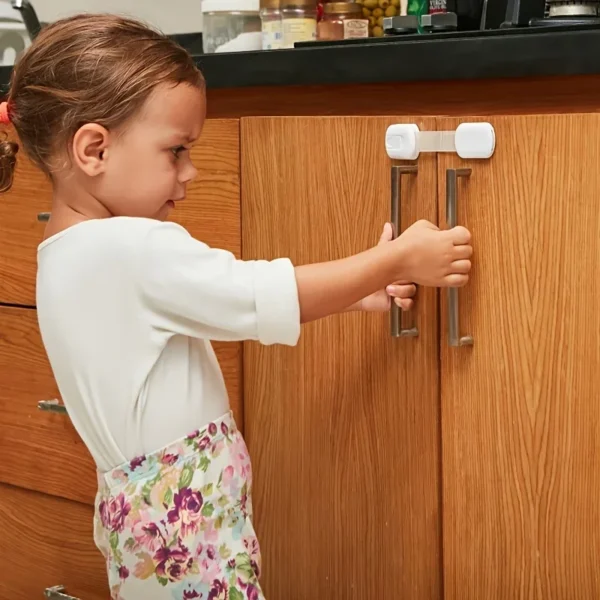 Child Safety Strap Locks – 5/10 Baby Cabinet & Drawer Locks - Image 11