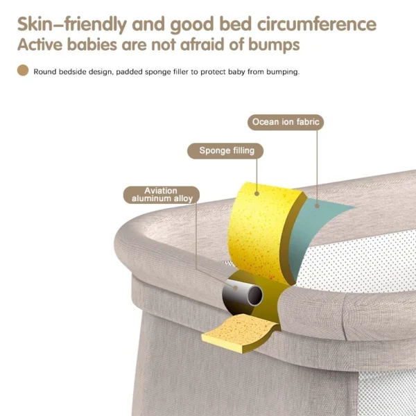 Electric Baby Crib with Bluetooth & Mosquito Cover - Image 13