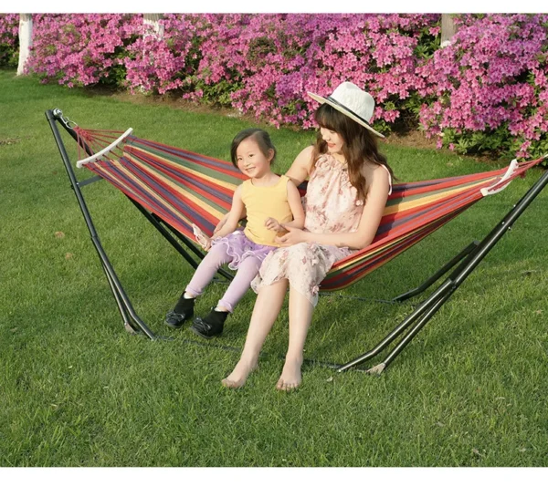 Outdoor Canvas Swing with Stand – Foldable Hammock Chair - Image 22