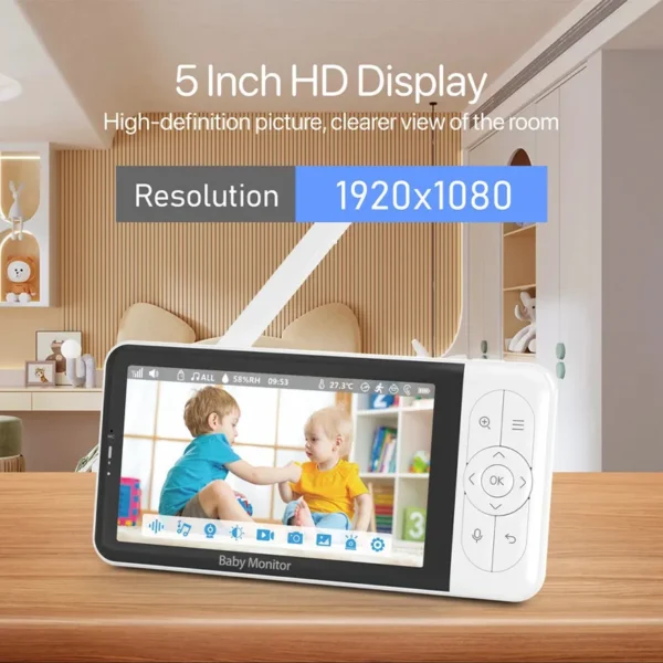 Tuya Smart 5" WiFi Baby Monitor with 1080P HD Camera - Image 17