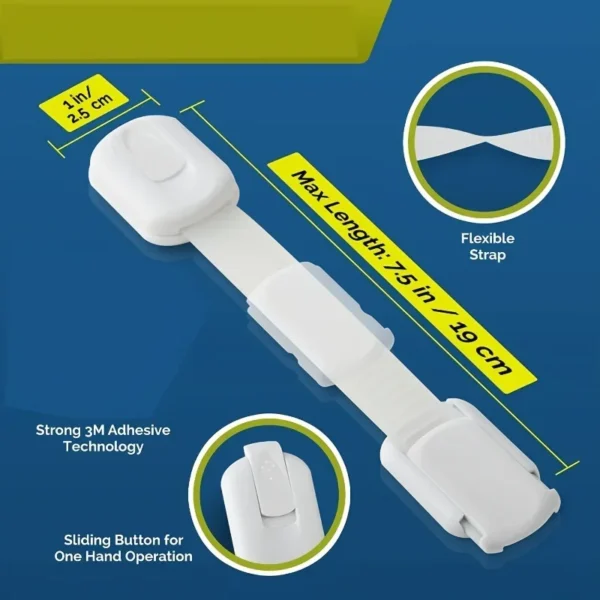 Child Safety Strap Locks – 5/10 Baby Cabinet & Drawer Locks - Image 9